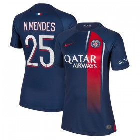 Camisolas Paris Saint-Germain 2023-24 N.Mendes 25 Mulher 1º Equipamento Principal Manga Curta